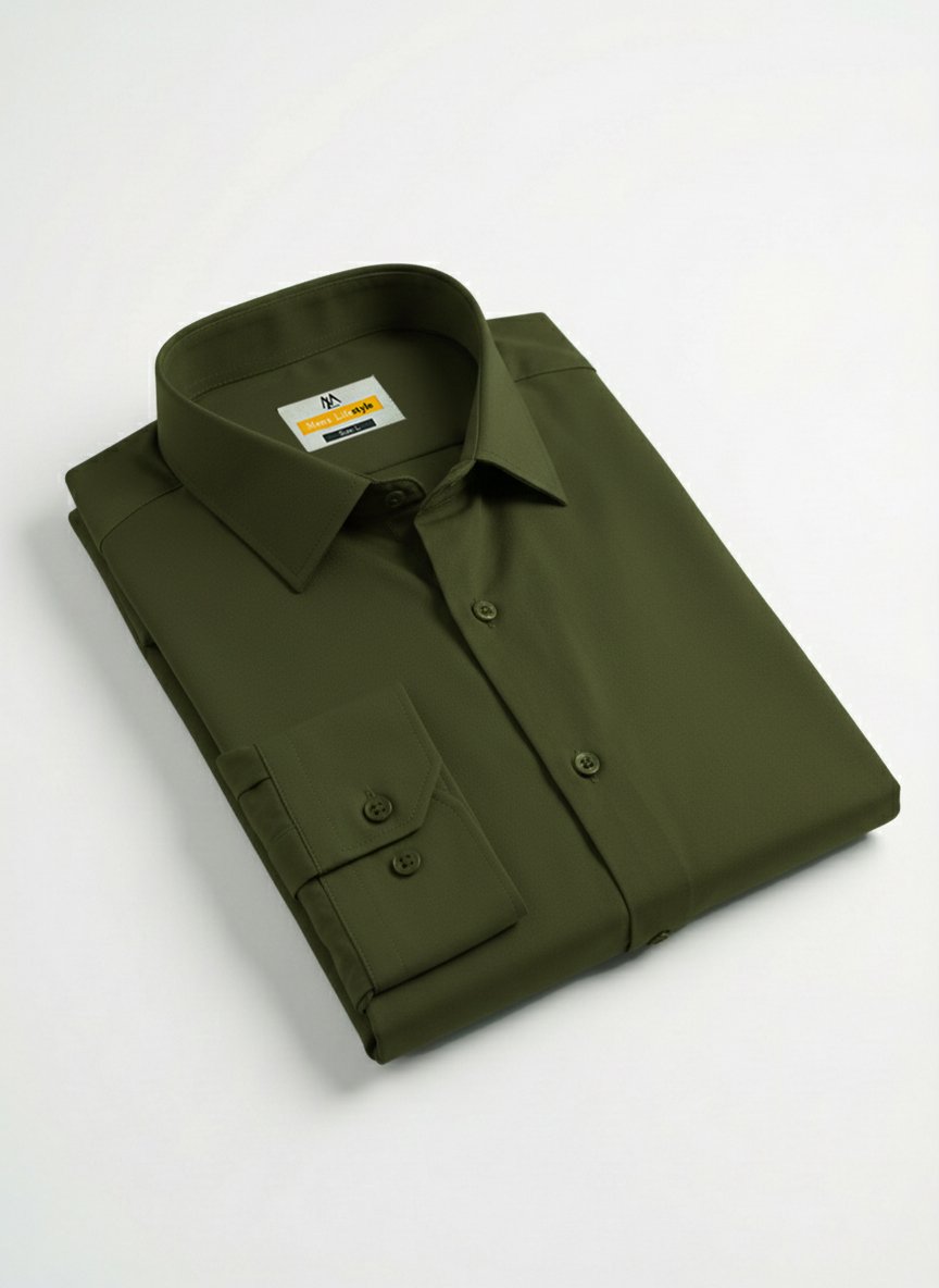 MST Solid Olive Shirt - Image 3