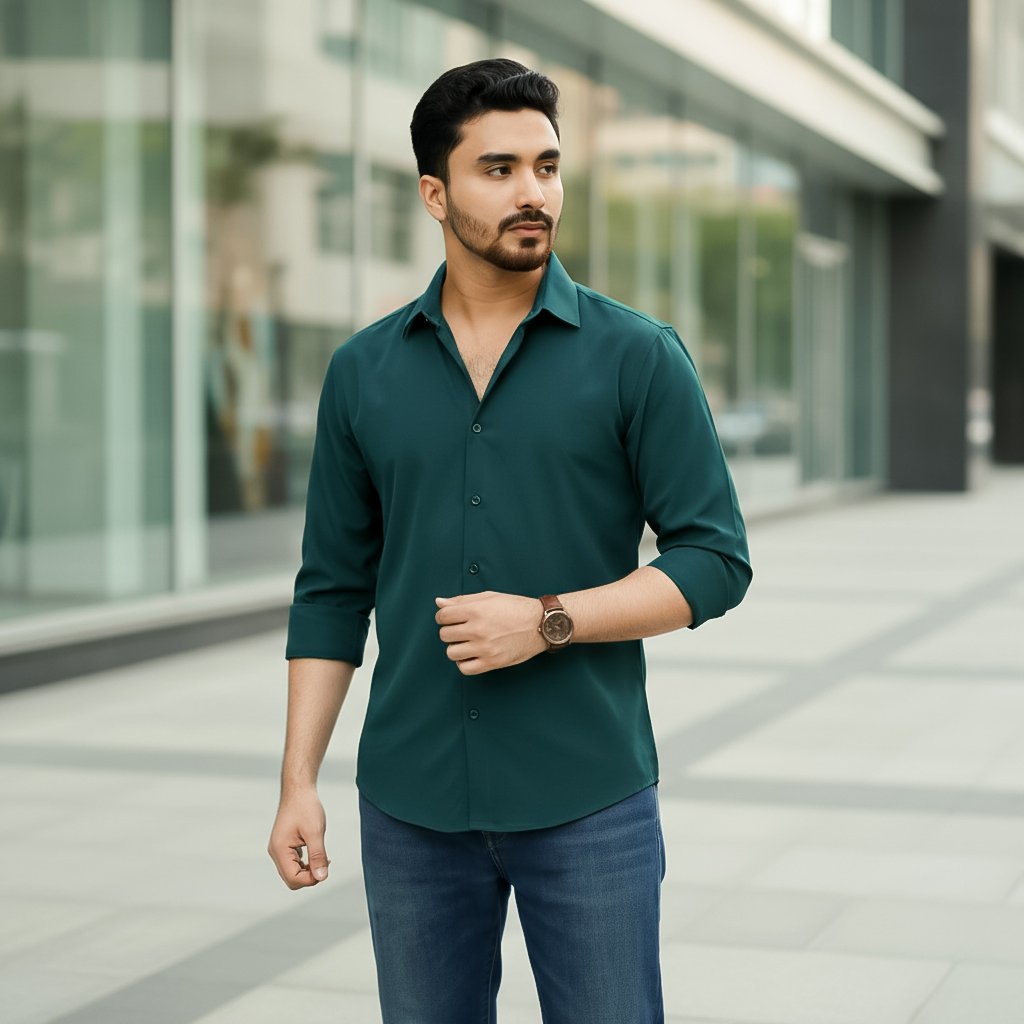 MST Solid Sea Green Shirt