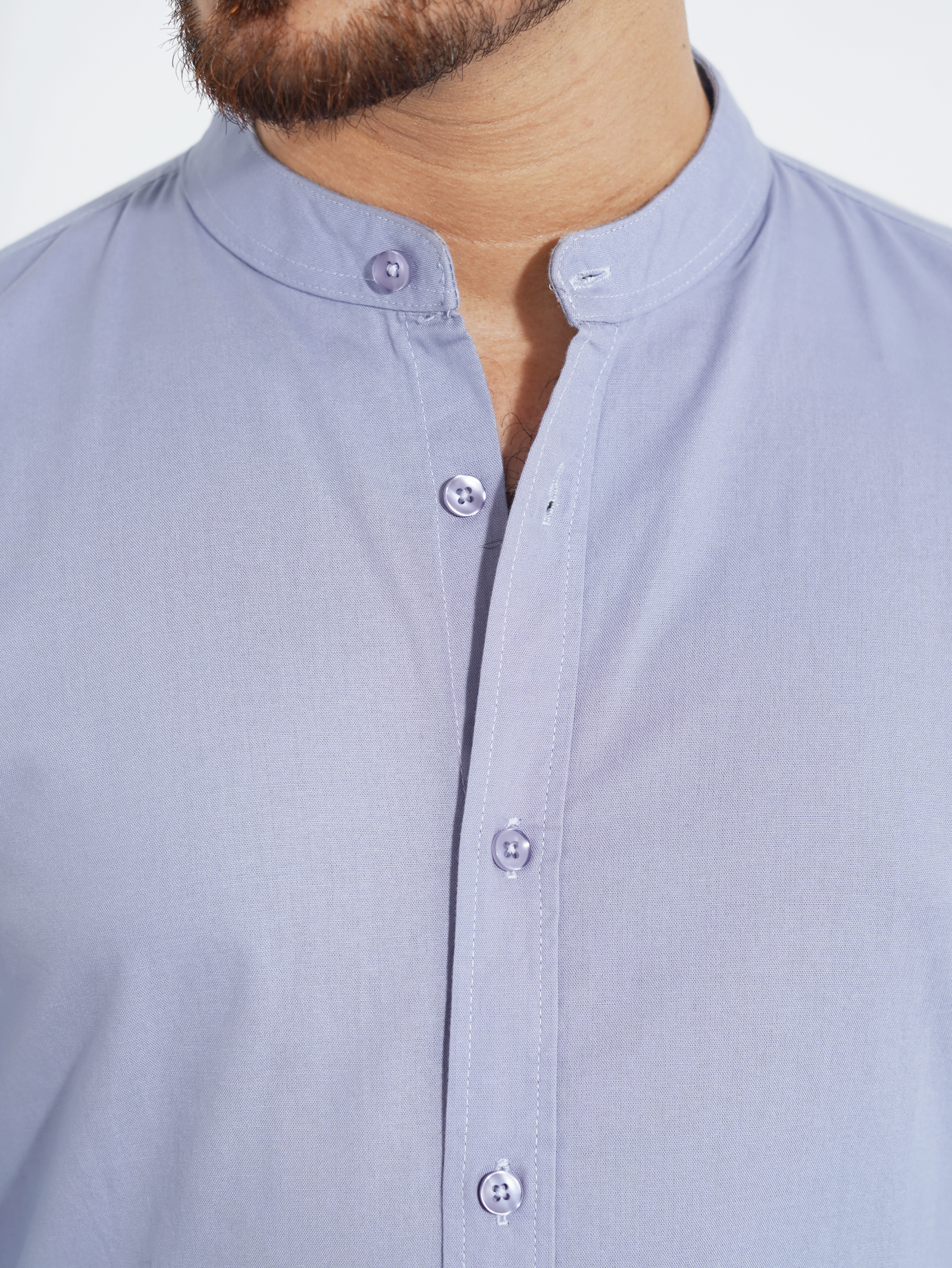 Band Collar Ash Shirt - Image 2