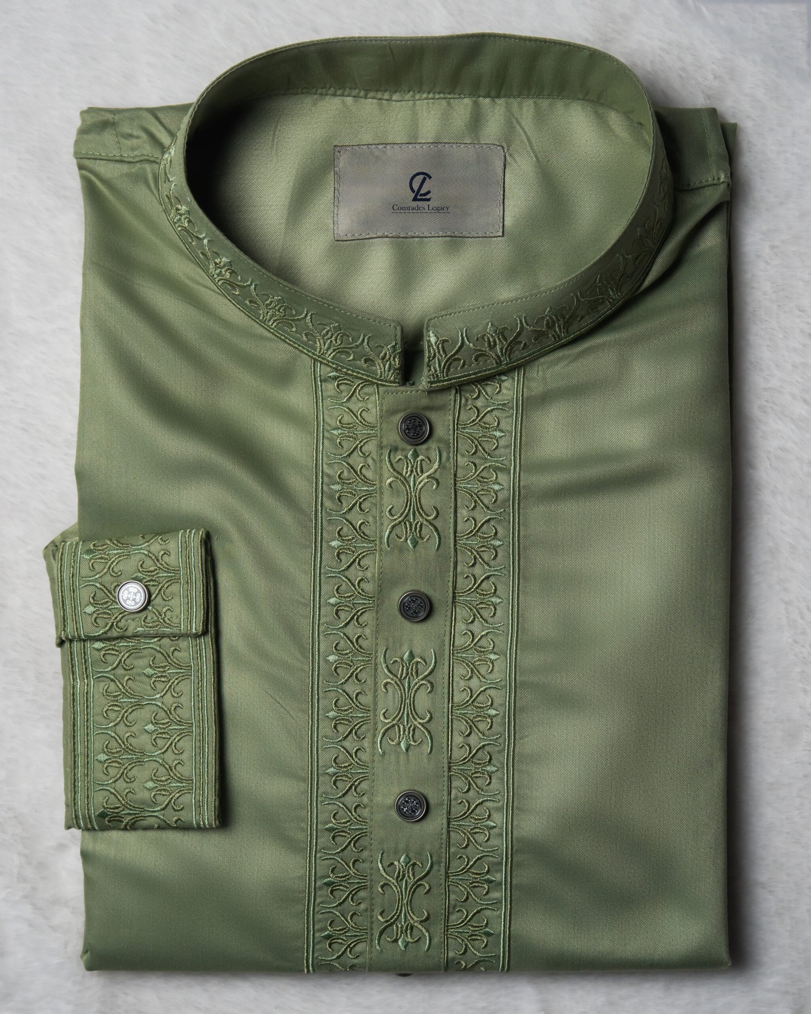 Mughal Embroidery Ocean Green - Image 3