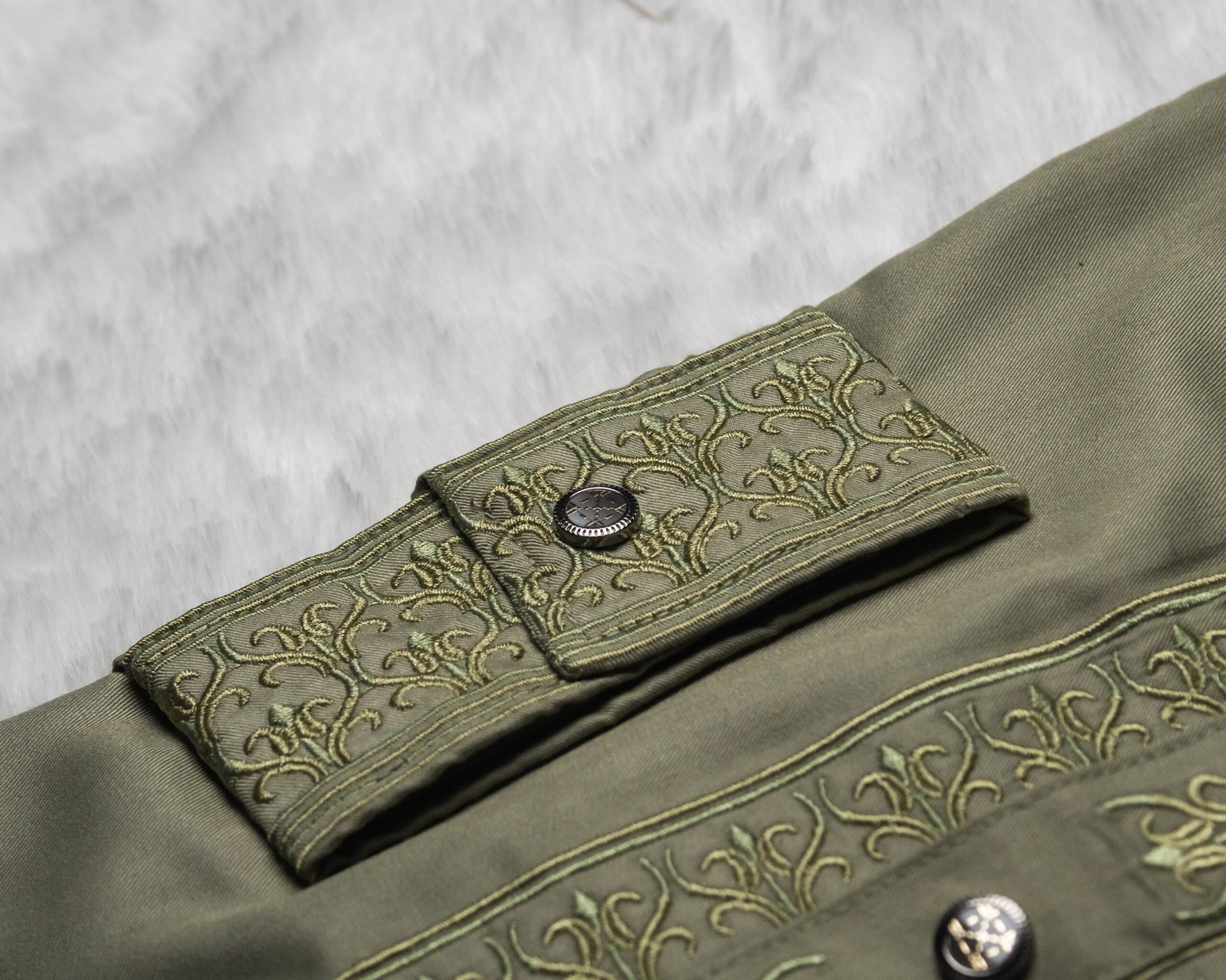 Mughal Embroidery Olive - Image 2