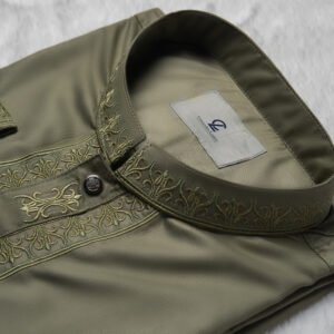 Mughal Embroidery Olive